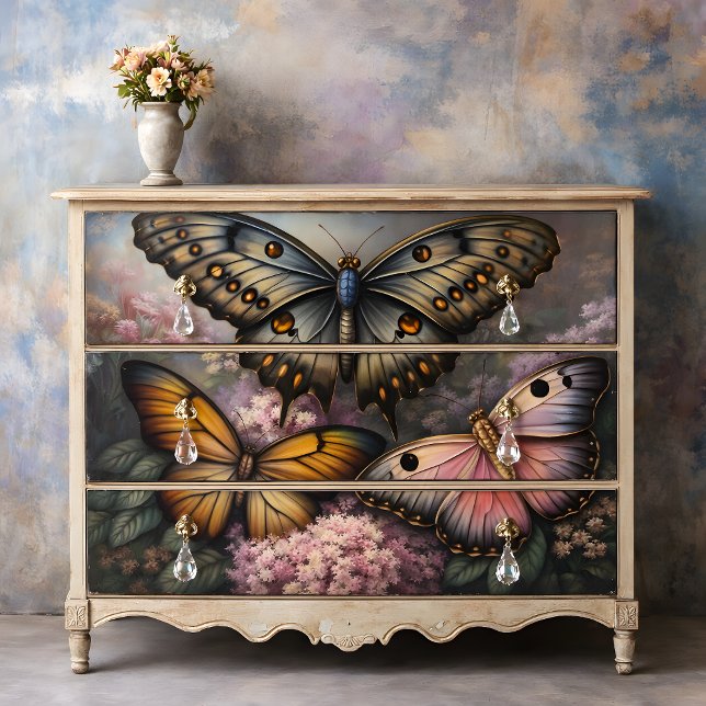 Papel De Seda Desconexión de mariposas metálicas (Metallic Butterflies Decoupage Tissue Paper)