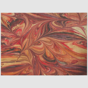 Papel De Seda Desconexión de Naranja de resumen fractal marble