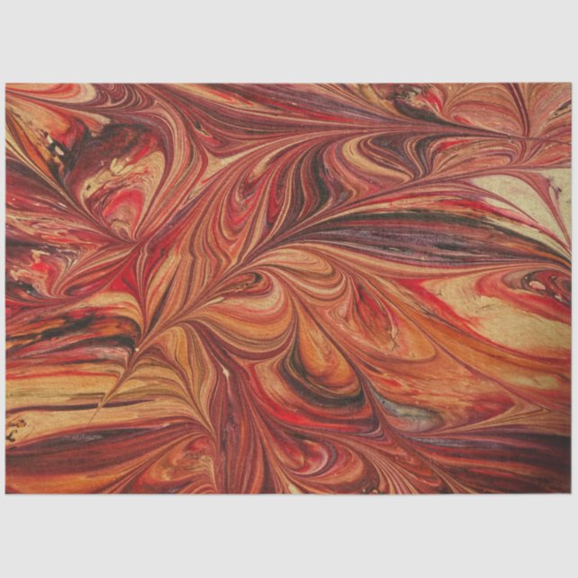 Papel De Seda Desconexión de Naranja de resumen fractal marble (Anverso)