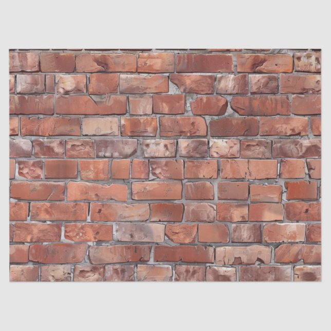 Papel De Seda Desconexión de pared de ladrillo rojo (Anverso)