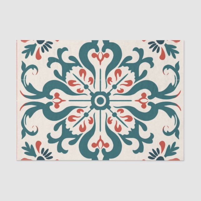 Papel De Seda Desconexión de patrón de mosaico en español (Anverso)