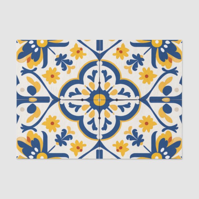 Papel De Seda Desconexión de patrón de mosaico en español (Anverso)