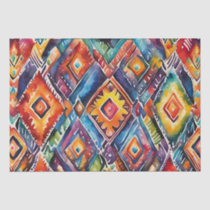 Papel De Seda Desconexión de patrón latino de acuarela brillante