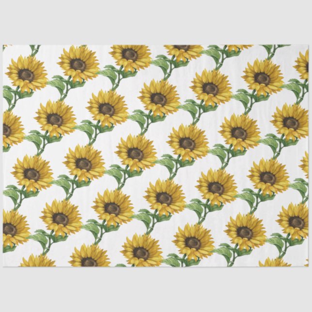 Papel De Seda Desconexión de patrones de girasoles (Anverso)