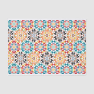 Papel De Seda Desconexión de patrones florales geométricos