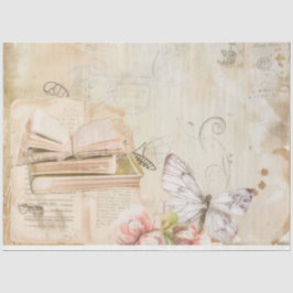 Papel De Seda Desconexión de Rosa de época