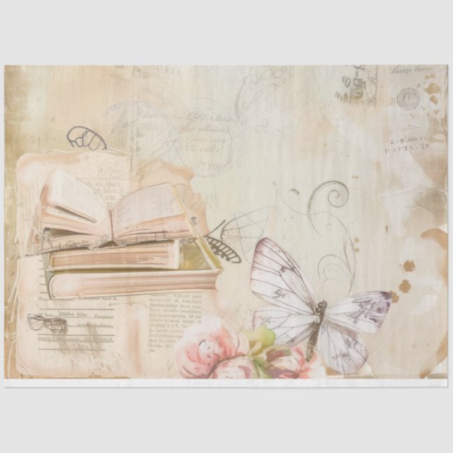 Papel De Seda Desconexión de Rosa de época (Anverso)