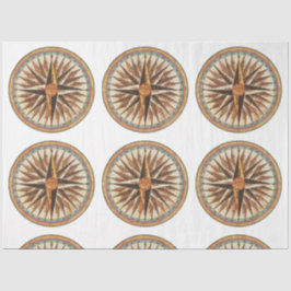 Papel De Seda Desconexión de Rosa de la brújula de época marítim