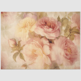 Papel De Seda Desconexión de Rosa Floral Vintage