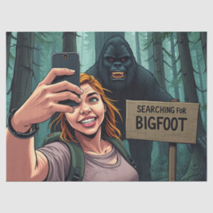 Papel De Seda Desconexión de selfies de Sasquatch de pie grande