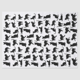 Papel De Seda Desconexión de silueta de gato negro