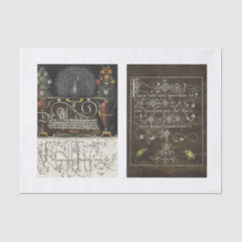 Papel De Seda Desconexión del jardín de insectos florales de pav