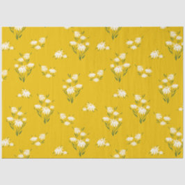 Papel De Seda Desconexión floral de la margarita amarilla suave