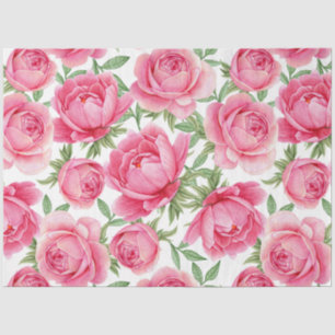Papel De Seda Desconexión floral de peones rosados