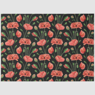 Papel De Seda Desconexión floral de peony rojo