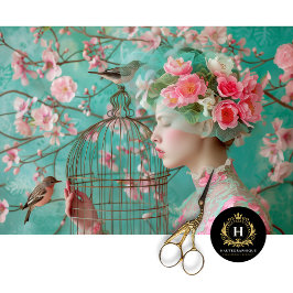 Papel De Seda Desconexión Floral Gorra de jaulas únicas