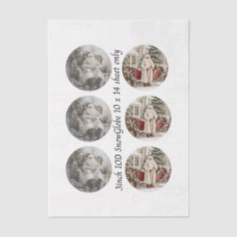 Papel De Seda Descoupage 3" Moldes de Globo de Nieve Santa Claus
