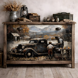 Papel De Seda Descoupaje de la camioneta del abuelo