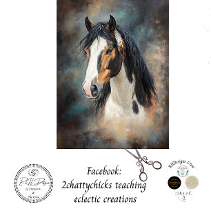 Papel De Seda Desdibujar la pintura india de caballos norteameri