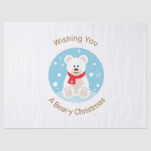 Papel De Seda Deseándote Un Navidad De Oso