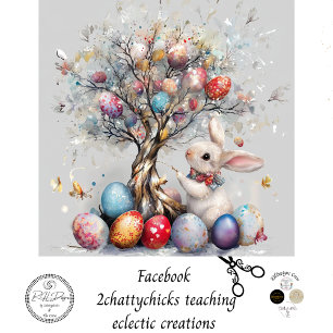 Papel De Seda Desenfundar el Whimsical Easter Bunny Eging Tree
