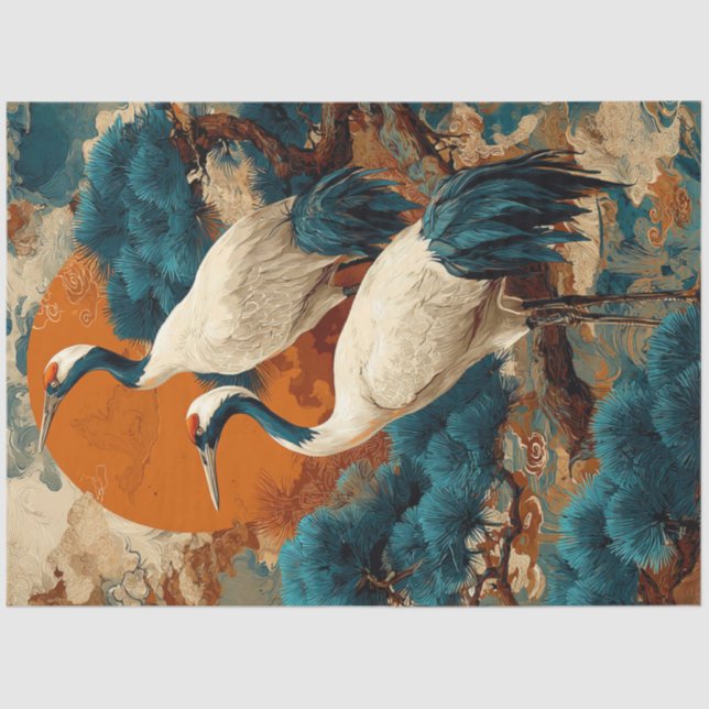 Papel De Seda Desenfundar gránulos de pino asiático con sol naci (Anverso)