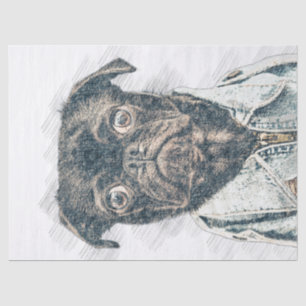 Papel De Seda Desengaño de perro de pug