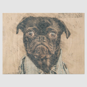 Papel De Seda Desengaño de perro de pug