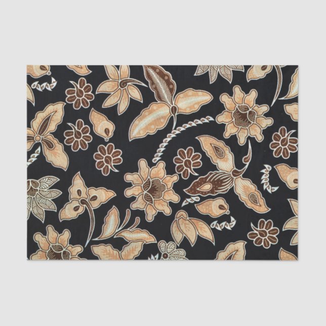 Papel De Seda Desenlace Amarillo Exótico Floral Embroidery (Anverso)