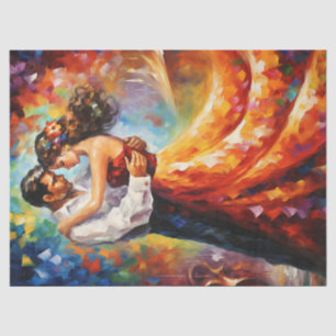 Papel De Seda Desenlace apasionado de la pareja de abrazos