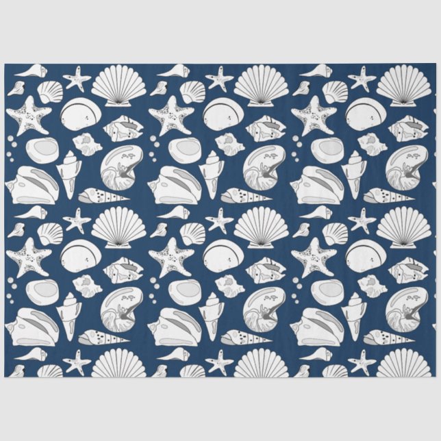 Papel De Seda Desenlace azul de la Marina Náutica (Anverso)