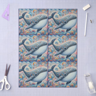 Papel De Seda Desenlace costero de la playa de ballenas grises y