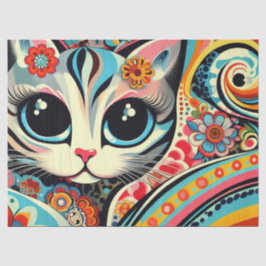 Papel De Seda Desenlace de arte folclórico mexicano de gato capr