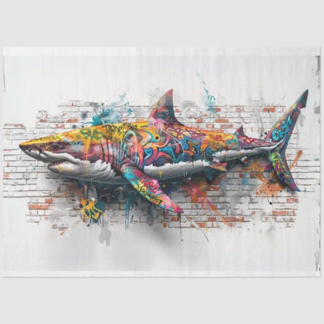 Papel De Seda Desenlace de ballenas de arte de graffiti (Anverso)