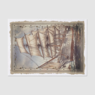 Papel De Seda Desenlace de barco de vela de época victoriana