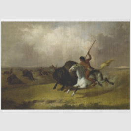 Papel De Seda Desenlace de búfalo de caza nativo americano