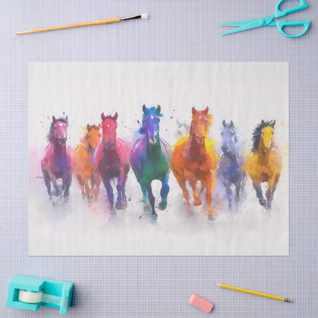 Papel De Seda Desenlace de caballos de Galloping de espectro sal (Artesanía)