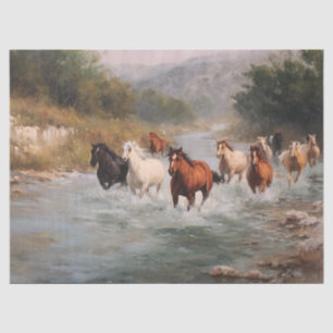 Papel De Seda Desenlace de caballos galopantes de River Run
