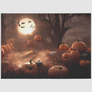 Papel De Seda Desenlace de calabaza negra gótica Naranja