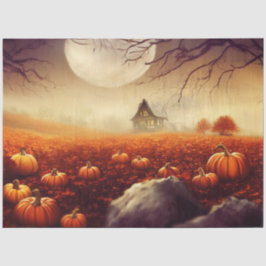 Papel De Seda Desenlace de calabaza negra gótica Naranja