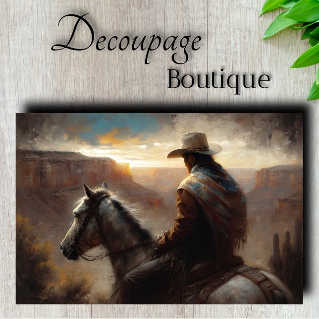 Papel De Seda Desenlace de Canyon Horseman (Canyon Horseman Decoupage Tissue Paper)