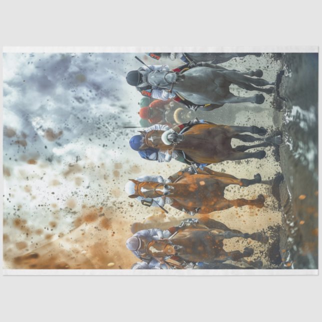 Papel De Seda Desenlace de Carreras de Caballo de época (Anverso)