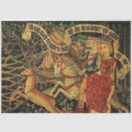 Papel De Seda Desenlace de caza de amor medieval alemán vintage