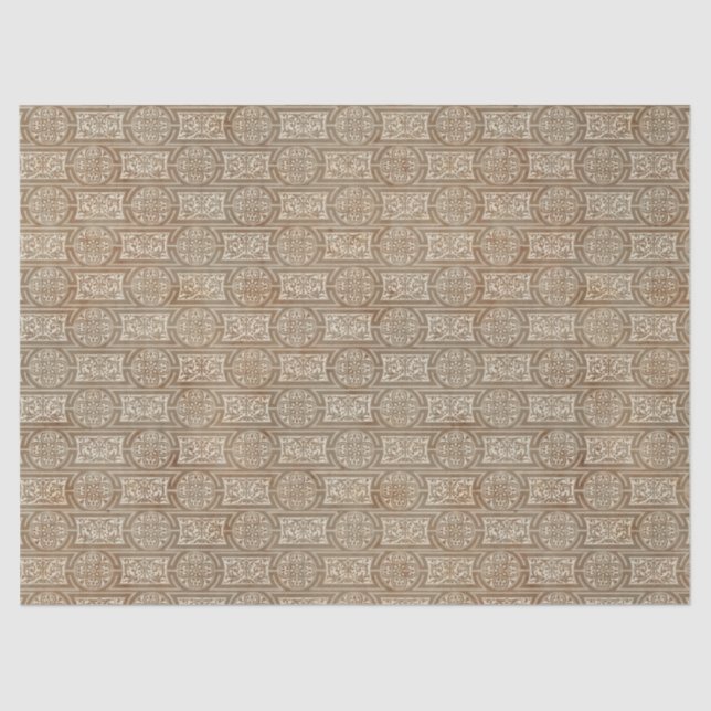 Papel De Seda Desenlace de círculos y rectángulos marrones (Anverso)