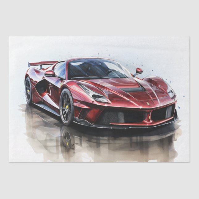 Papel De Seda Desenlace de coches de Carreras de Supercar (Anverso)