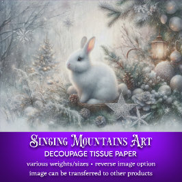 Papel De Seda Desenlace de Conejo Blanco de Woodland de Invierno