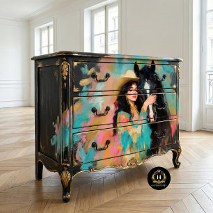 Papel De Seda Desenlace de Cowgirl y Black Stallion