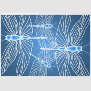 Papel De Seda Desenlace de Dragonfly Aqua Dragonflies