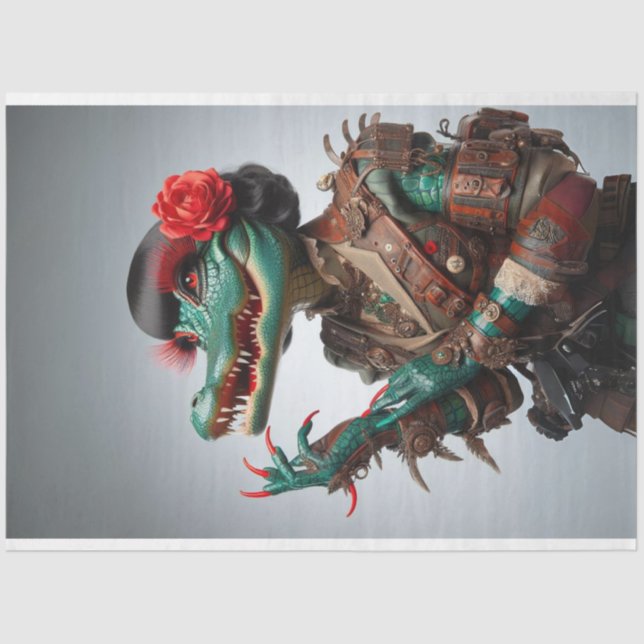 Papel De Seda Desenlace de elegante laguna victoriana Verde azul (Anverso)