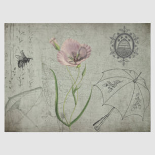 Papel De Seda Desenlace de Ephemera de Vintage Bee Garden